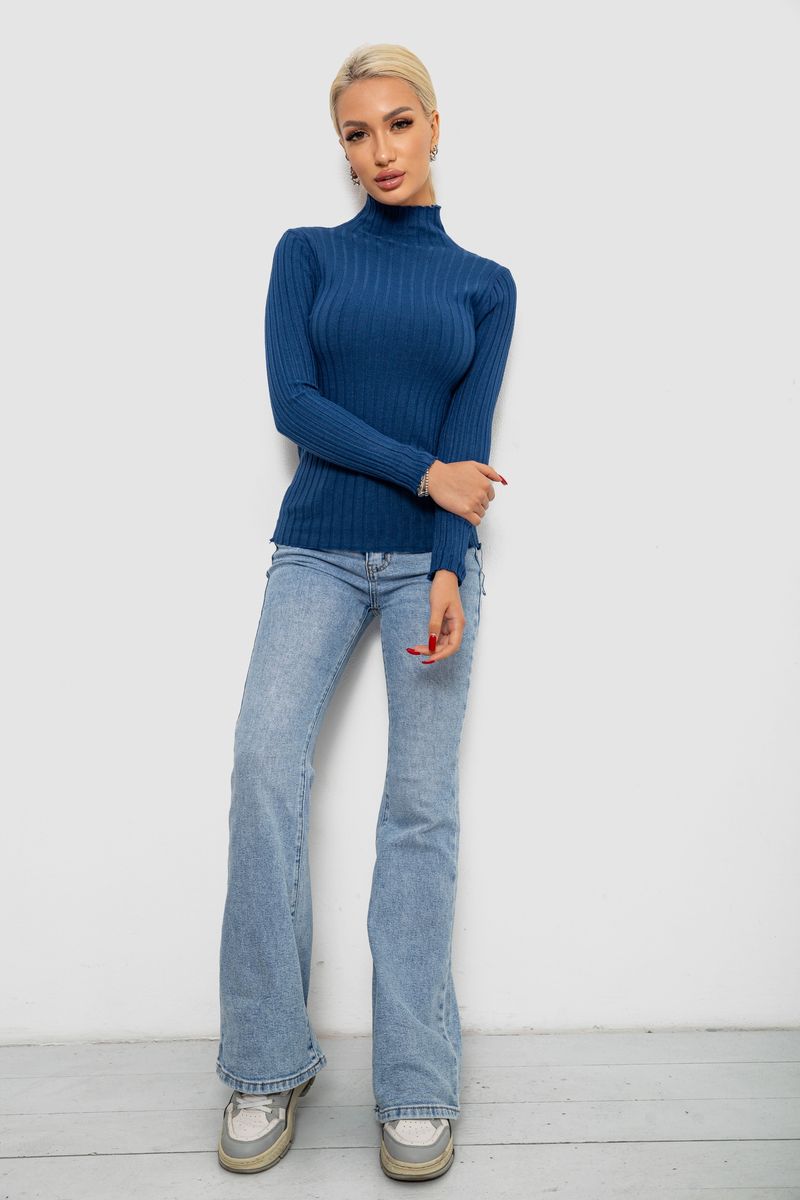 Гольф жіночий однотонний, колір синій, 204R040