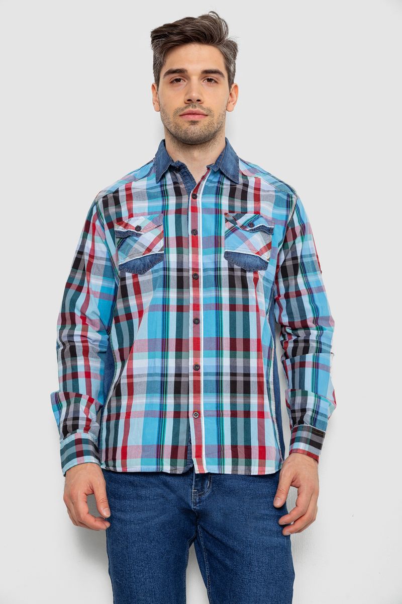 Сорочка чоловіча з довгим рукавом 214R755, колір Блакитний