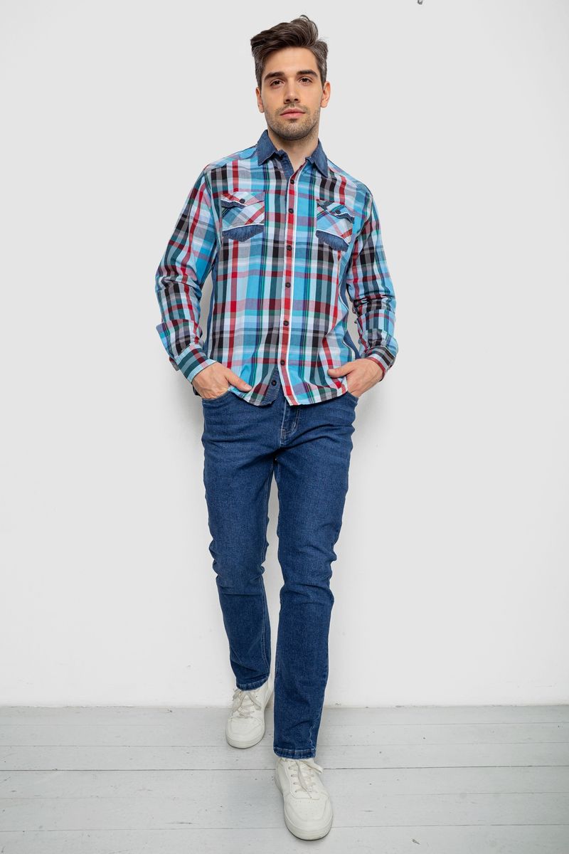 Сорочка чоловіча з довгим рукавом 214R755, колір Блакитний