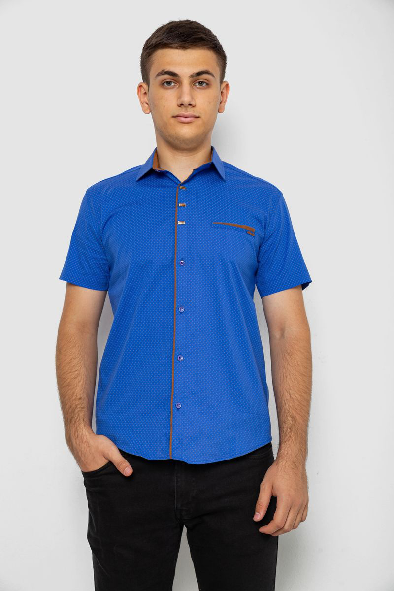 Сорочка чоловіча з принтом, колір електрик, 214R7016