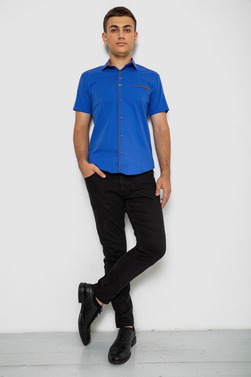 Сорочка чоловіча з принтом, колір електрик, 214R7016