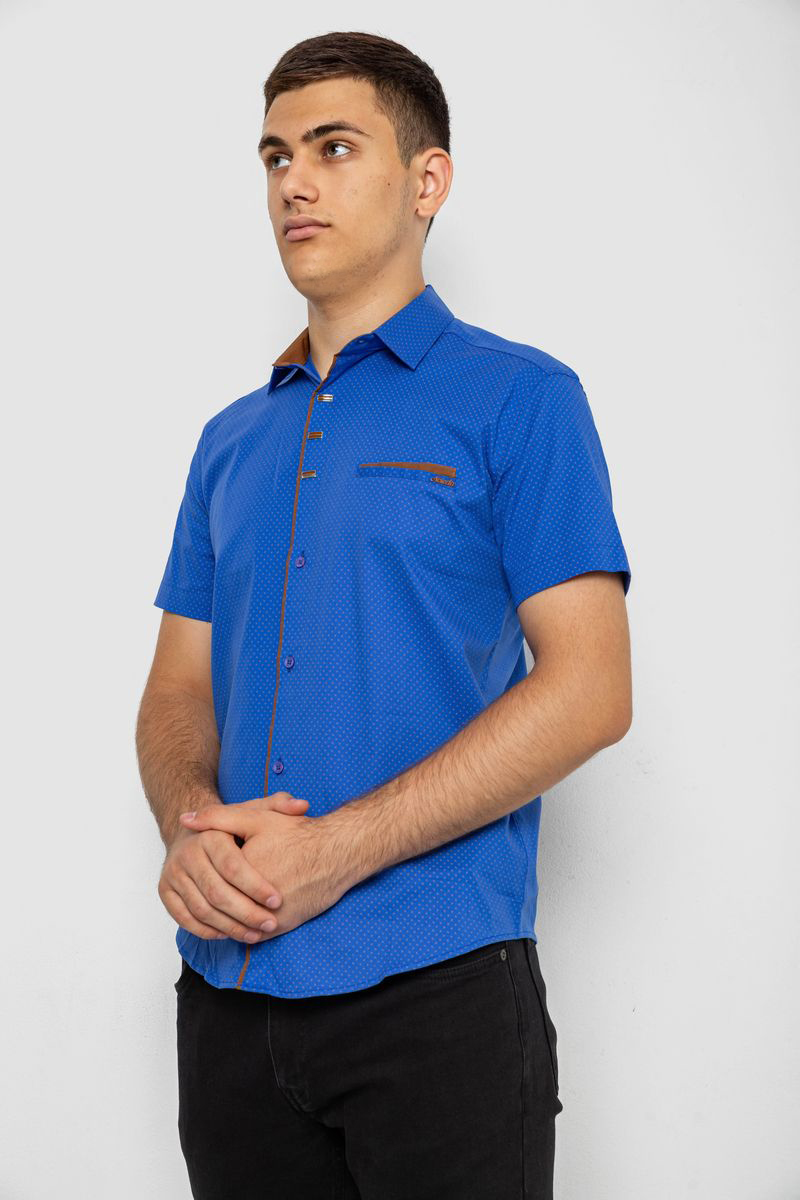 Сорочка чоловіча з принтом, колір електрик, 214R7016 - Зображення 3