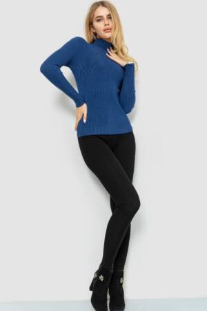 Гольф жіночий в рубчик, колір синій, 204R047