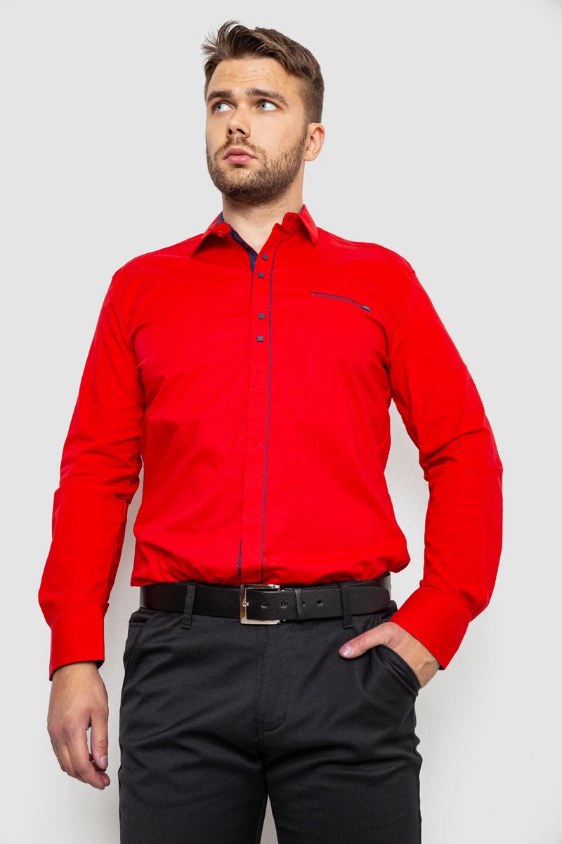 Сорочка чоловіча, колір червоний, 214R7078