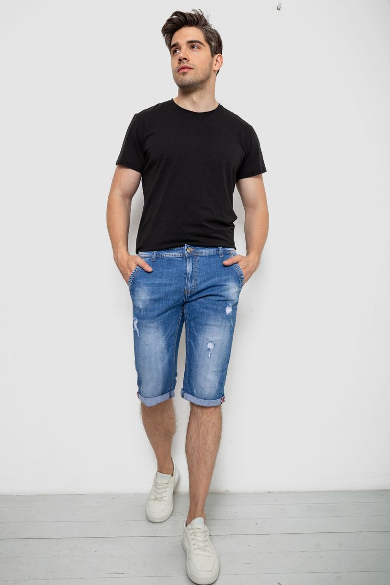 Шорти чоловічі джинсові, колір синій, 244RLS22-0216