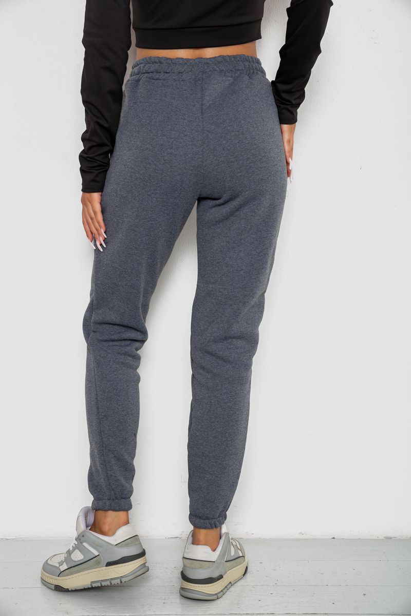 Спортивні штани жіночі на флісі, колір сірий, 238R57012 - Зображення 4