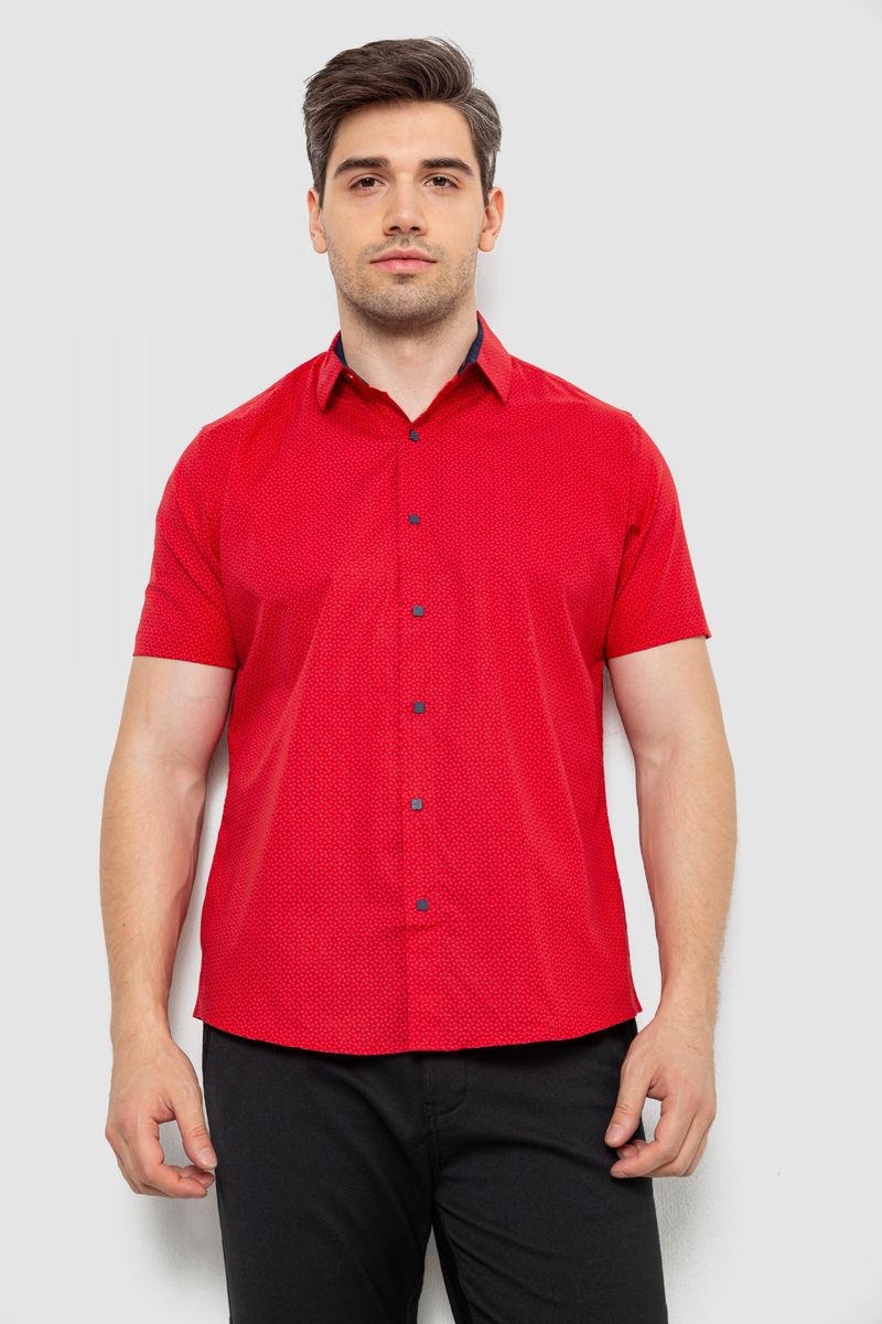 Сорочка чоловіча з принтом, колір червоний, 214R7338