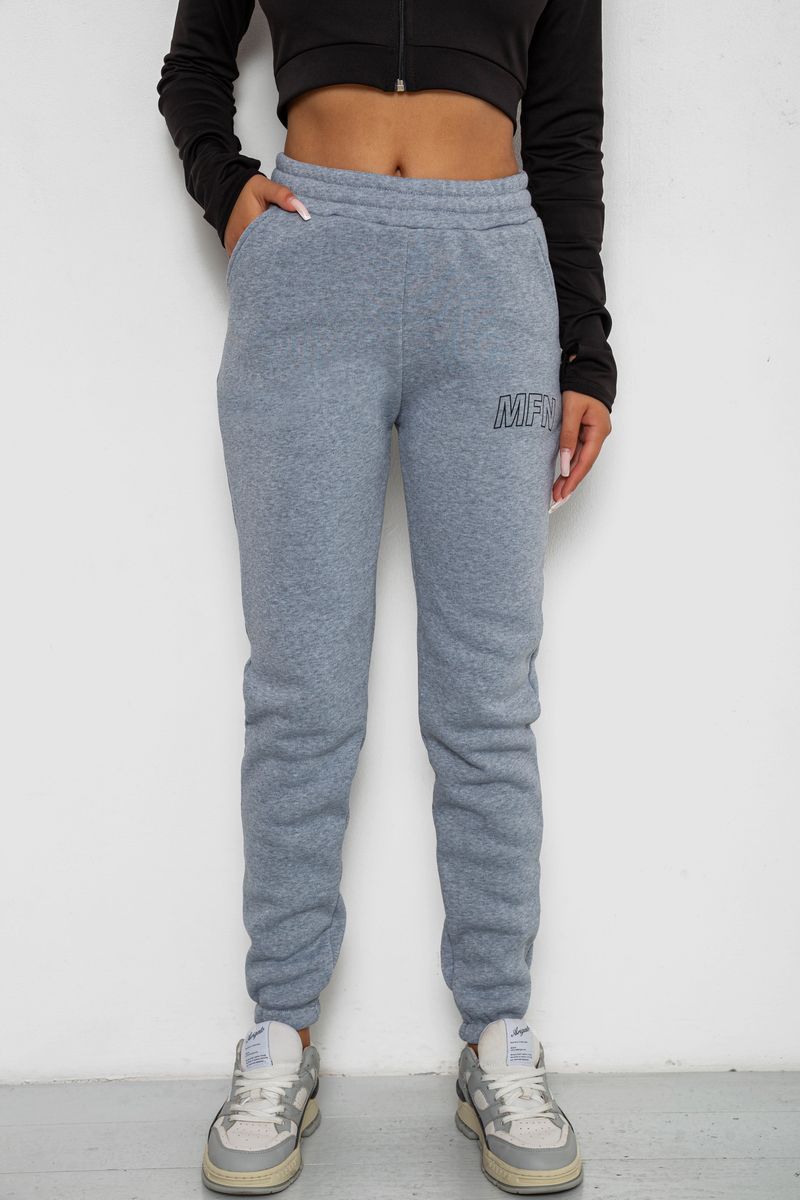 Спортивні штани жіночі на флісі, колір сірий, 238R01908-5