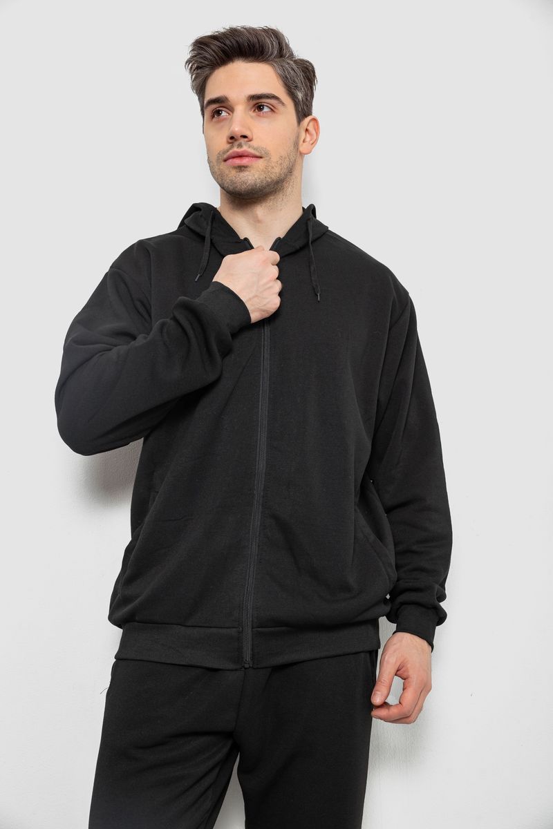 Спортивний костюм чоловічий утеплений, колір чорний, 244R9104