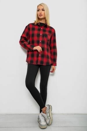 Сорочка жіноча в клітинку, колір червоний, 244R1070