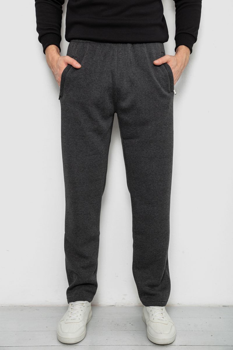 Спорт чоловічі штани на флісі, колір сірий, 244R41223