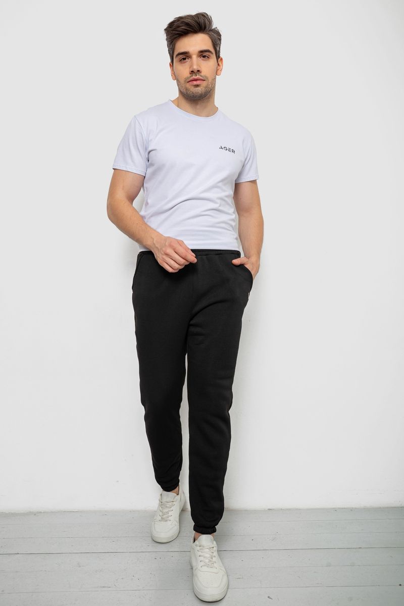 Спортивні штани чоловічі на флісі, колір чорний, 238R57256