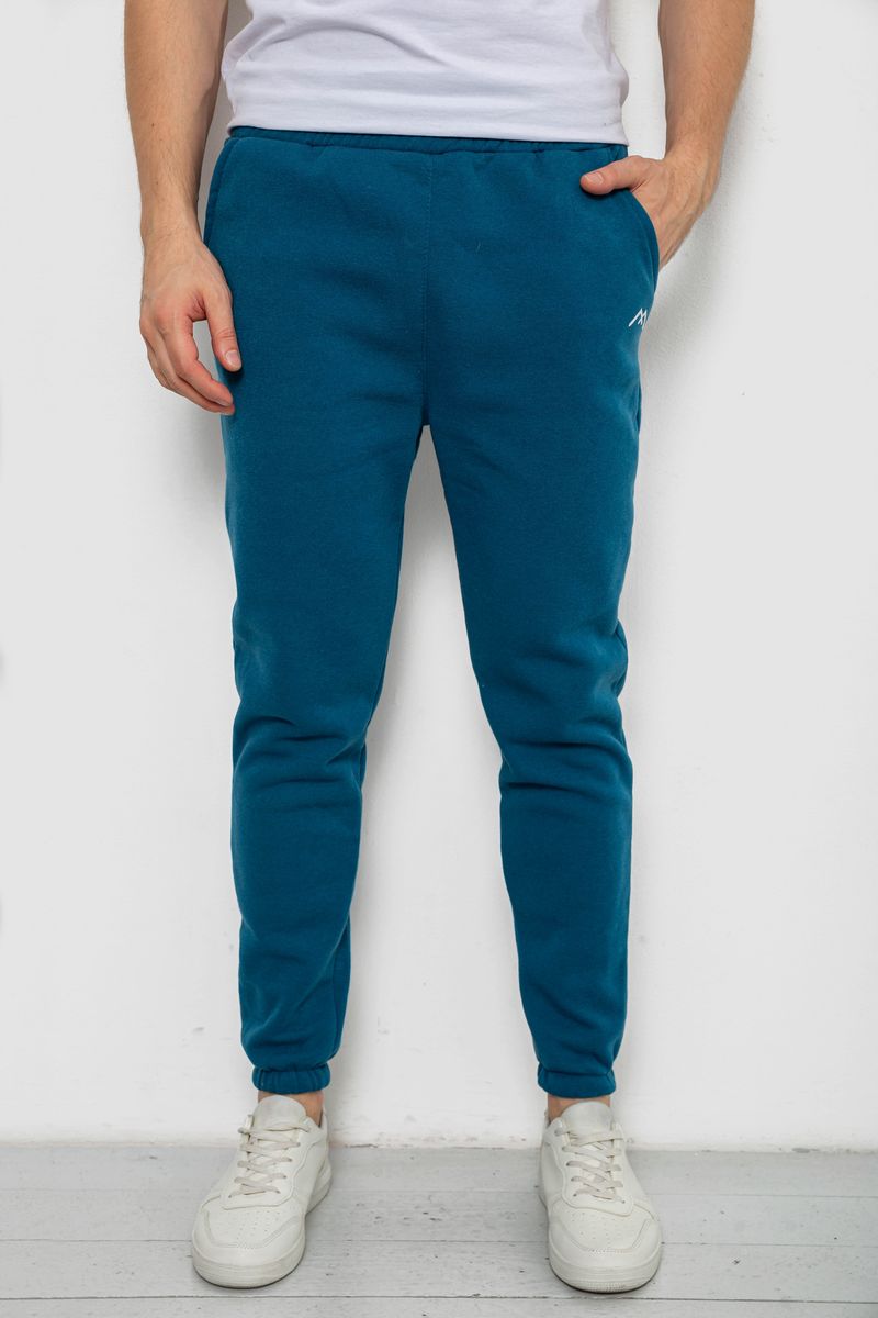 Спортивні штани чоловічі на флісі, колір смарагдовий, 238R57256