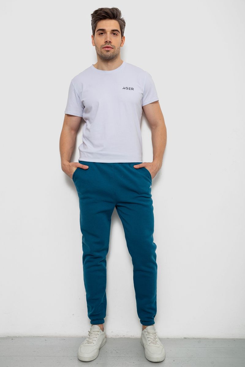 Спортивні штани чоловічі на флісі, колір смарагдовий, 238R57256