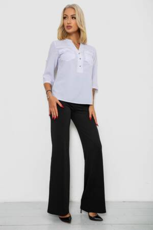 Блуза однотонна, колір білий, 230R96
