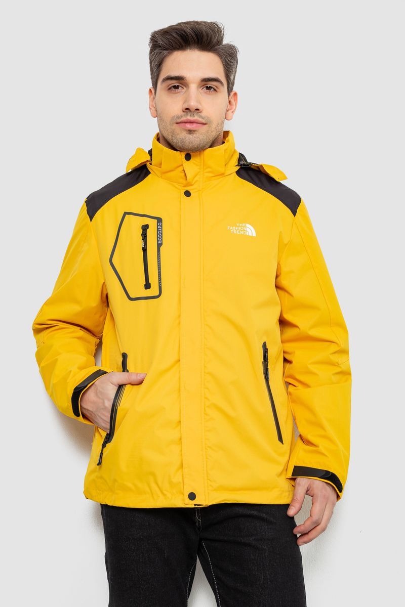 Куртка чоловіча демісезонна з капюшоном, колір жовтий, 244RL-2515AL