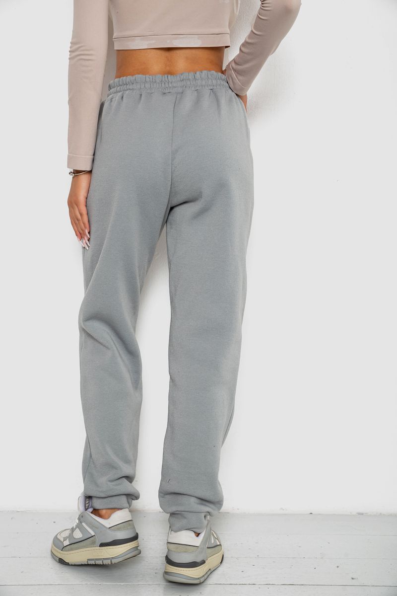 Спортивні штани жіночі на флісі, колір сірий, 238R57016 - Зображення 4