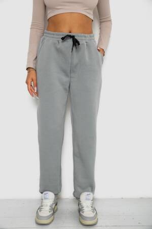 Спортивні штани жіночі на флісі, колір сірий, 238R57016