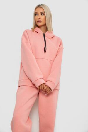 Спортивний костюм жіночий на флісі, колір персиковий, 238R5726