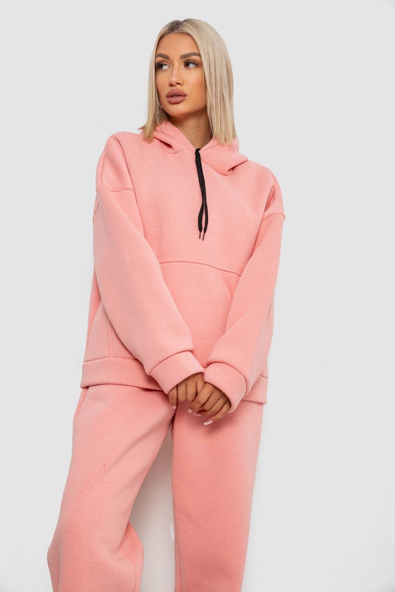 Спортивний костюм жіночий на флісі, колір персиковий, 238R5726