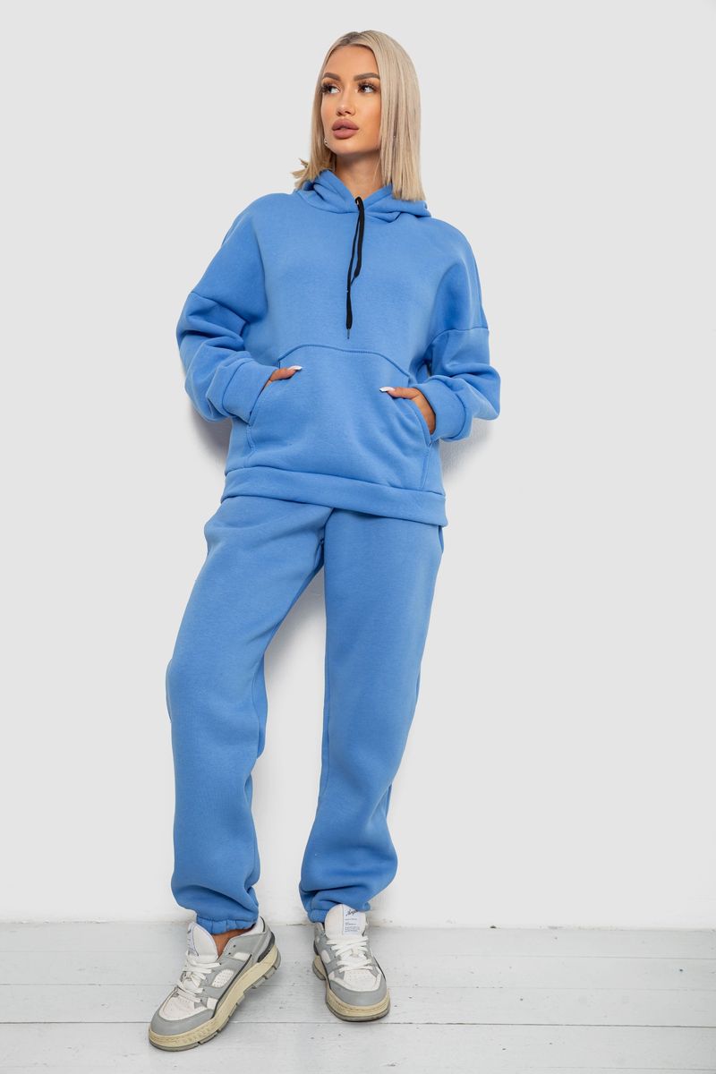 Спортивний костюм жіночий на флісі, колір джинс, 238R5726