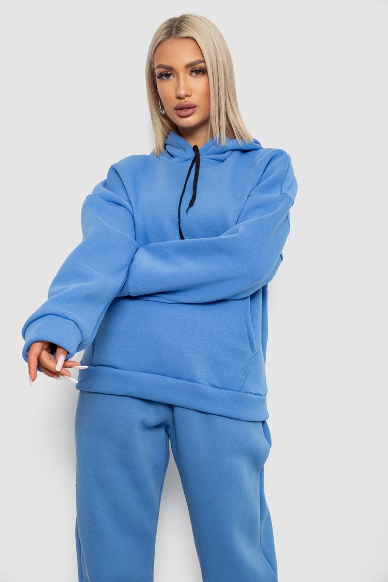 Спортивний костюм жіночий на флісі, колір джинс, 238R5726