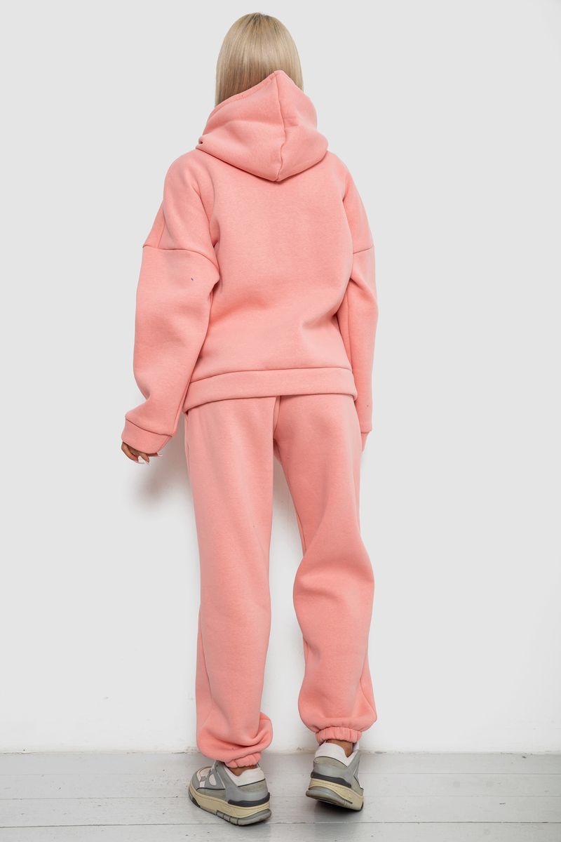 Спортивний костюм жіночий на флісі, колір персиковий, 238R5726 - Зображення 4