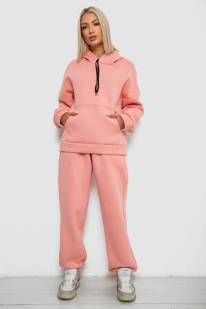 Спортивний костюм жіночий на флісі, колір персиковий, 238R5726