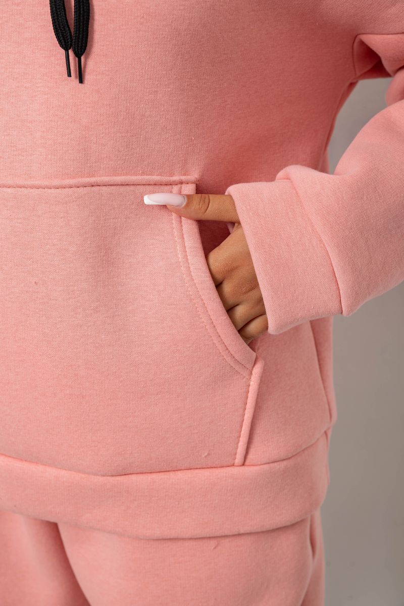 Спортивний костюм жіночий на флісі, колір персиковий, 238R5726 - Зображення 5