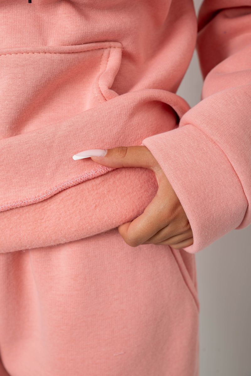 Спортивний костюм жіночий на флісі, колір персиковий, 238R5726 - Зображення 6