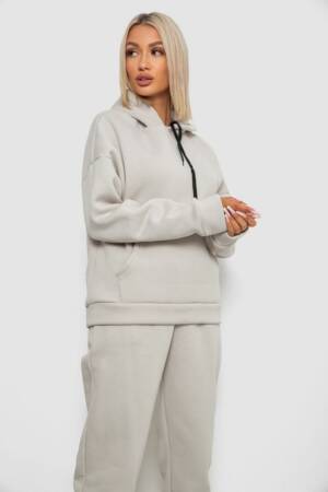 Спортивний костюм жіночий на флісі, колір сіро-оливковий, 238R5726