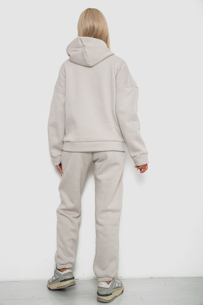 Спортивний костюм жіночий на флісі, колір сіро-оливковий, 238R5726 - Зображення 4