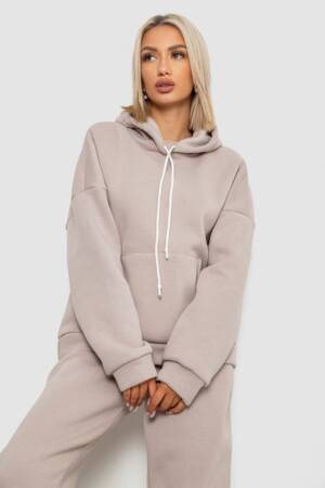 Спортивний костюм жіночий на флісі, колір бежевий, 238R5726