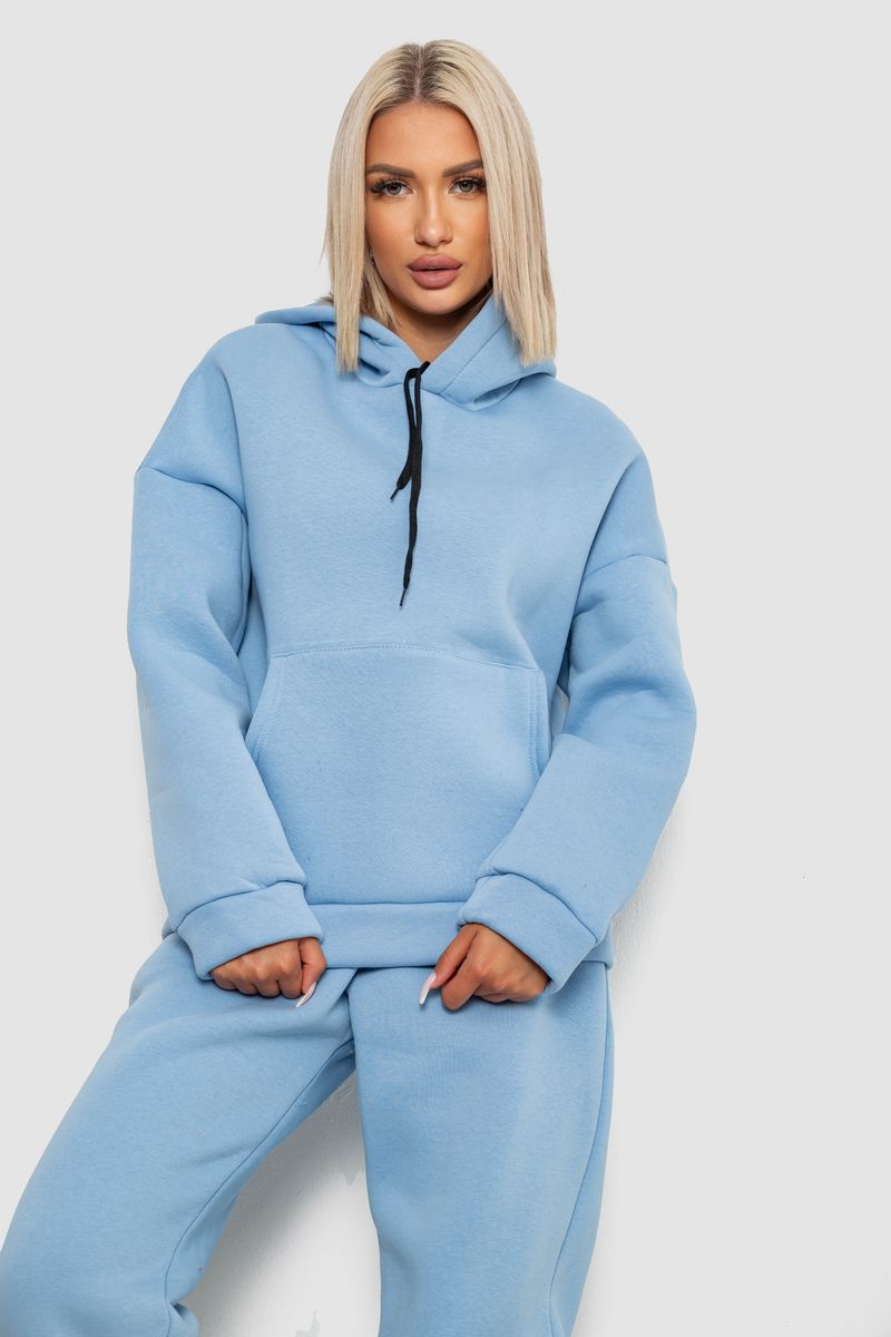 Спортивний костюм жіночий на флісі, колір блакитний, 238R5726