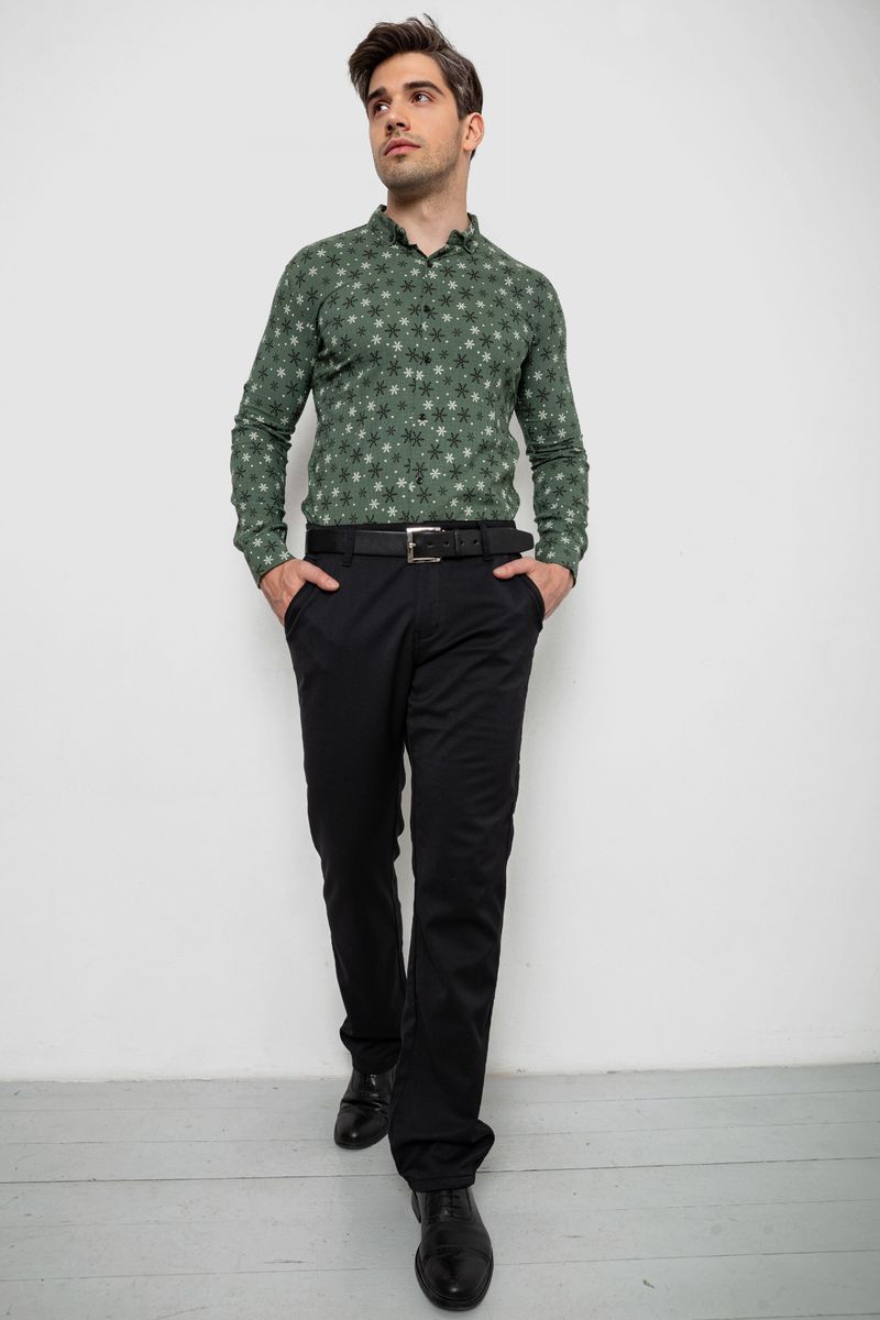 Сорочка чоловіча з принтом, колір хакі, 214R808