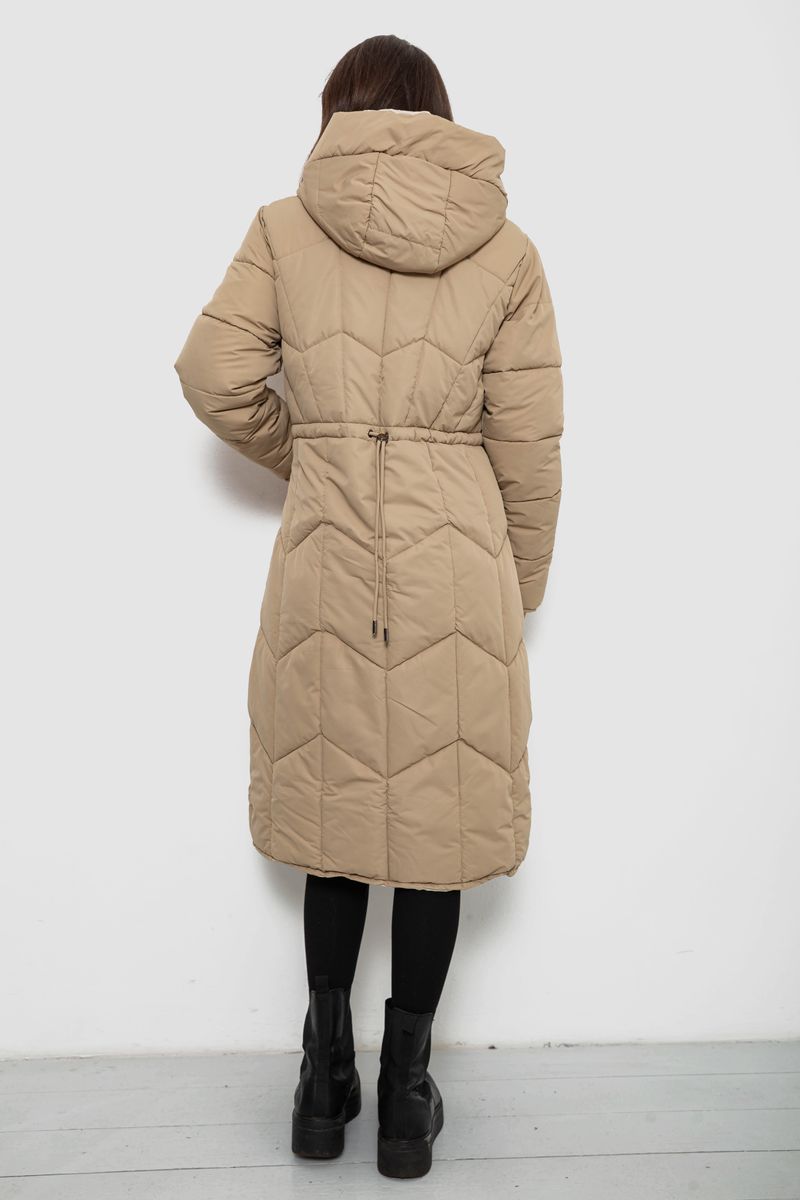 Куртка жіноча двостороння зимова, колір бежевий, 244R24115 - Зображення 5