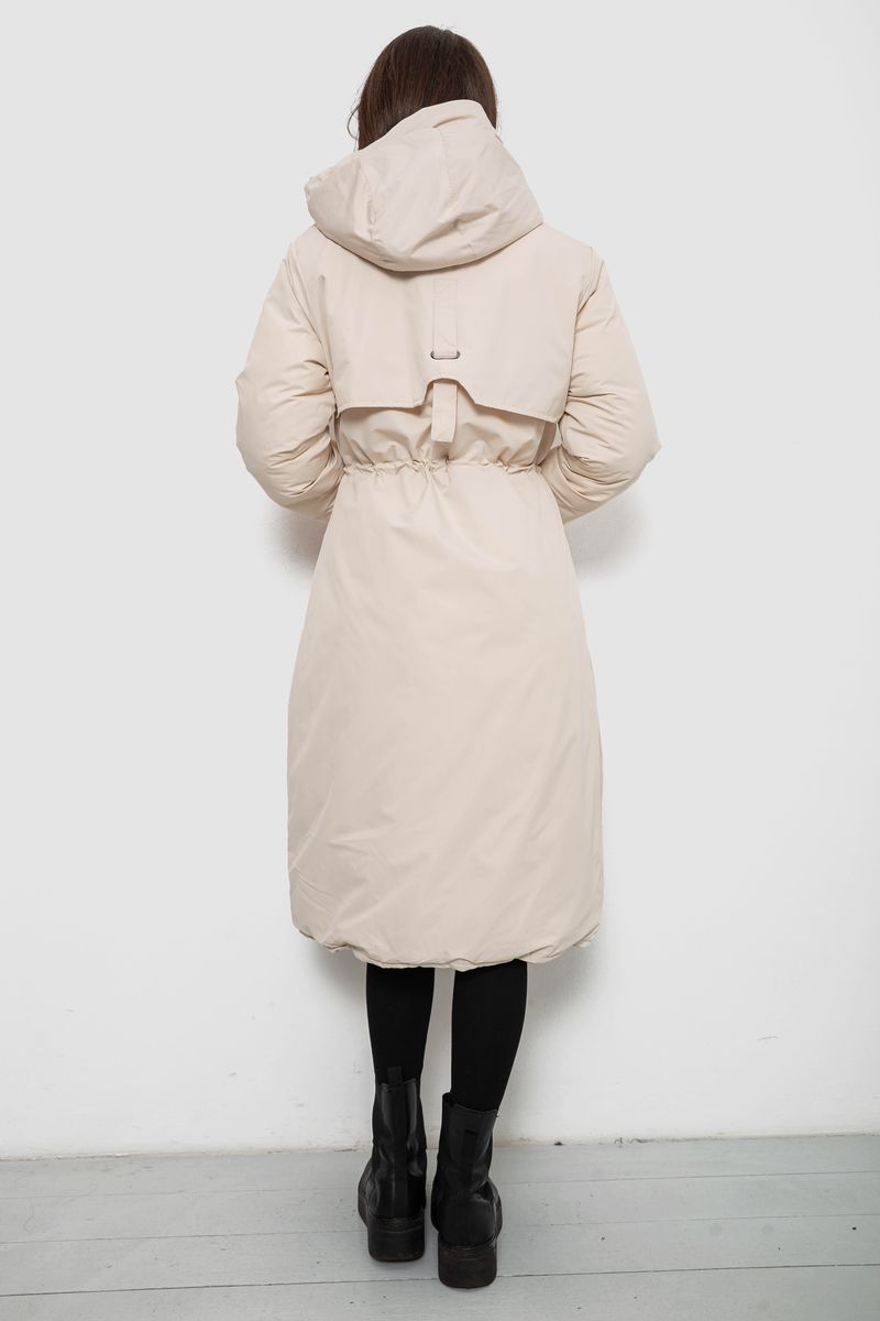 Куртка жіноча двостороння зимова, колір бежевий, 244R24115 - Зображення 10