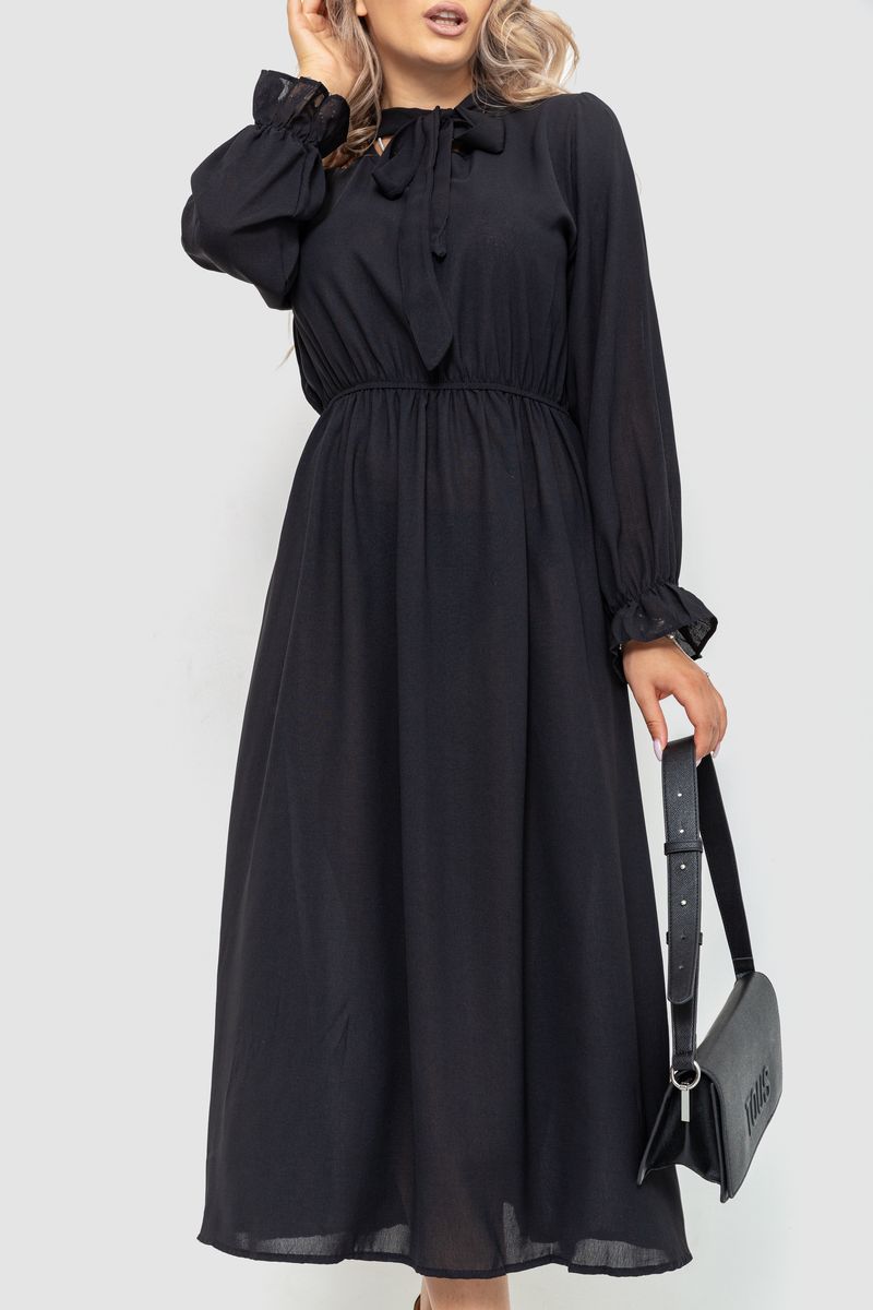 Ошатне плаття, колір чорний, 204R601