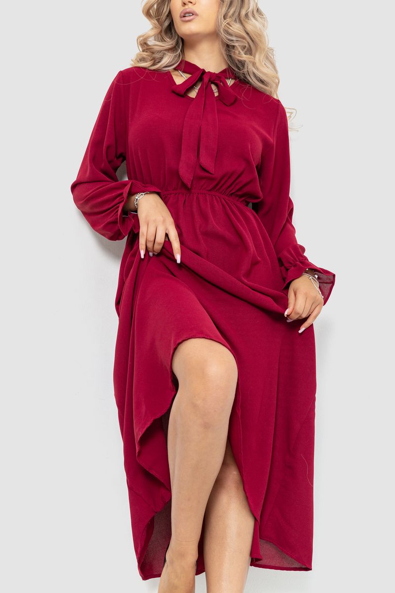 Ошатне плаття, колір бордовий, 204R601