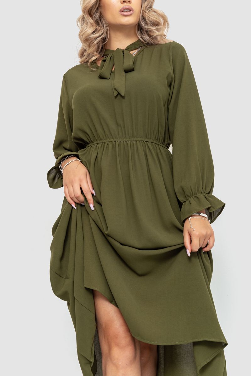 Ошатне плаття, колір хакі, 204R601 - Зображення 2