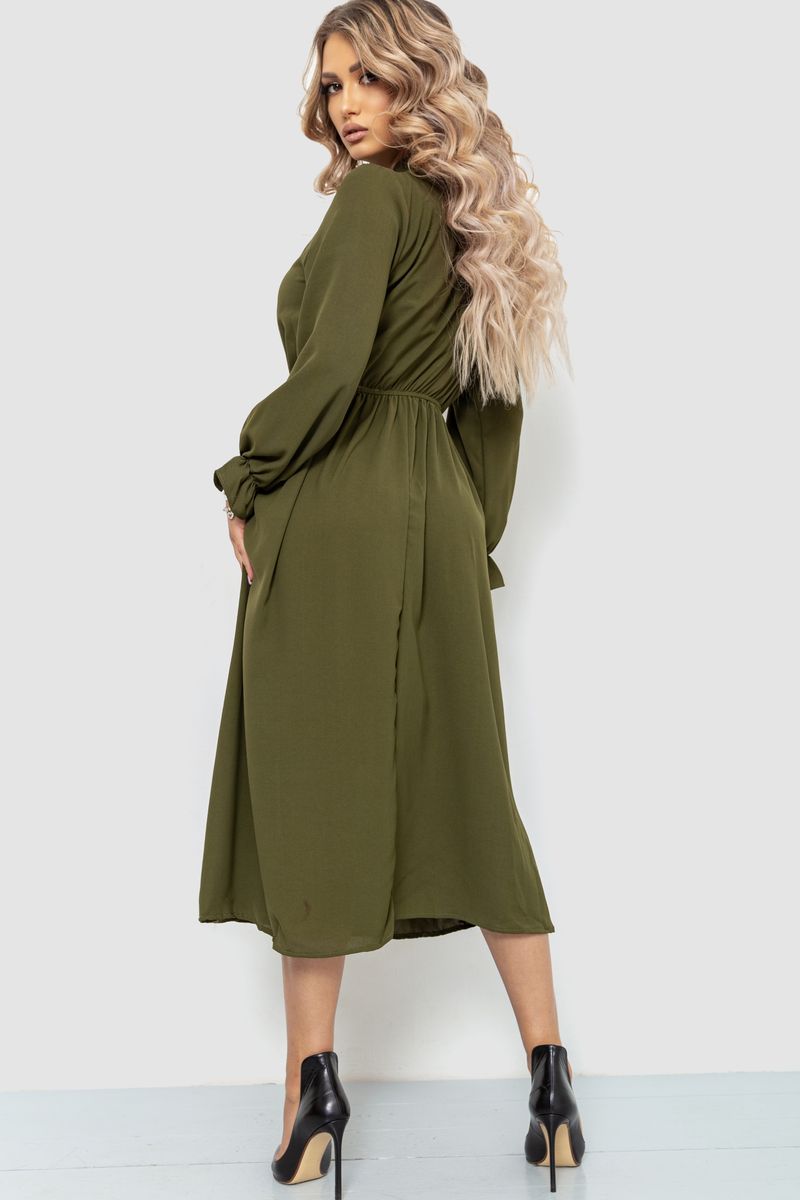 Ошатне плаття, колір хакі, 204R601 - Зображення 4