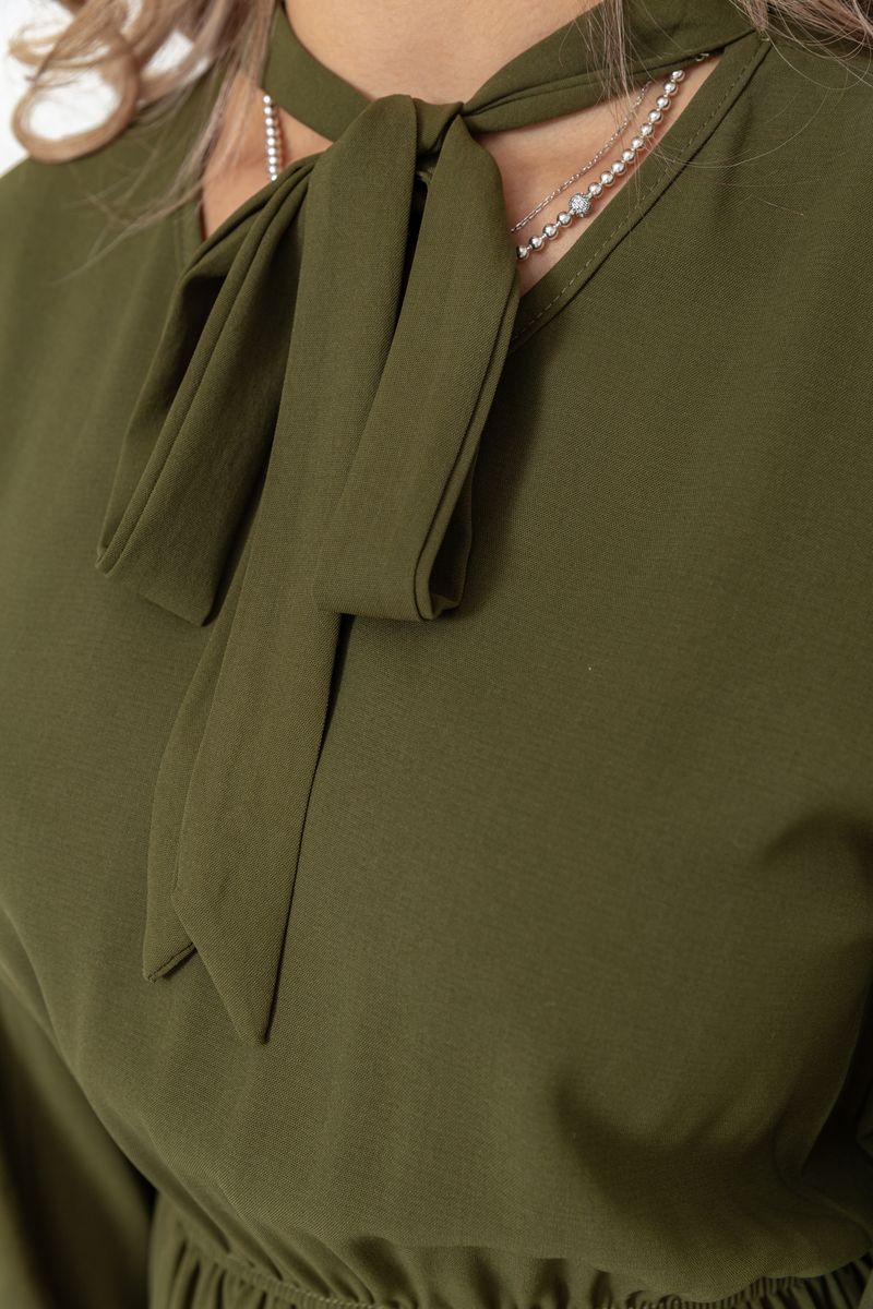 Ошатне плаття, колір хакі, 204R601 - Зображення 5