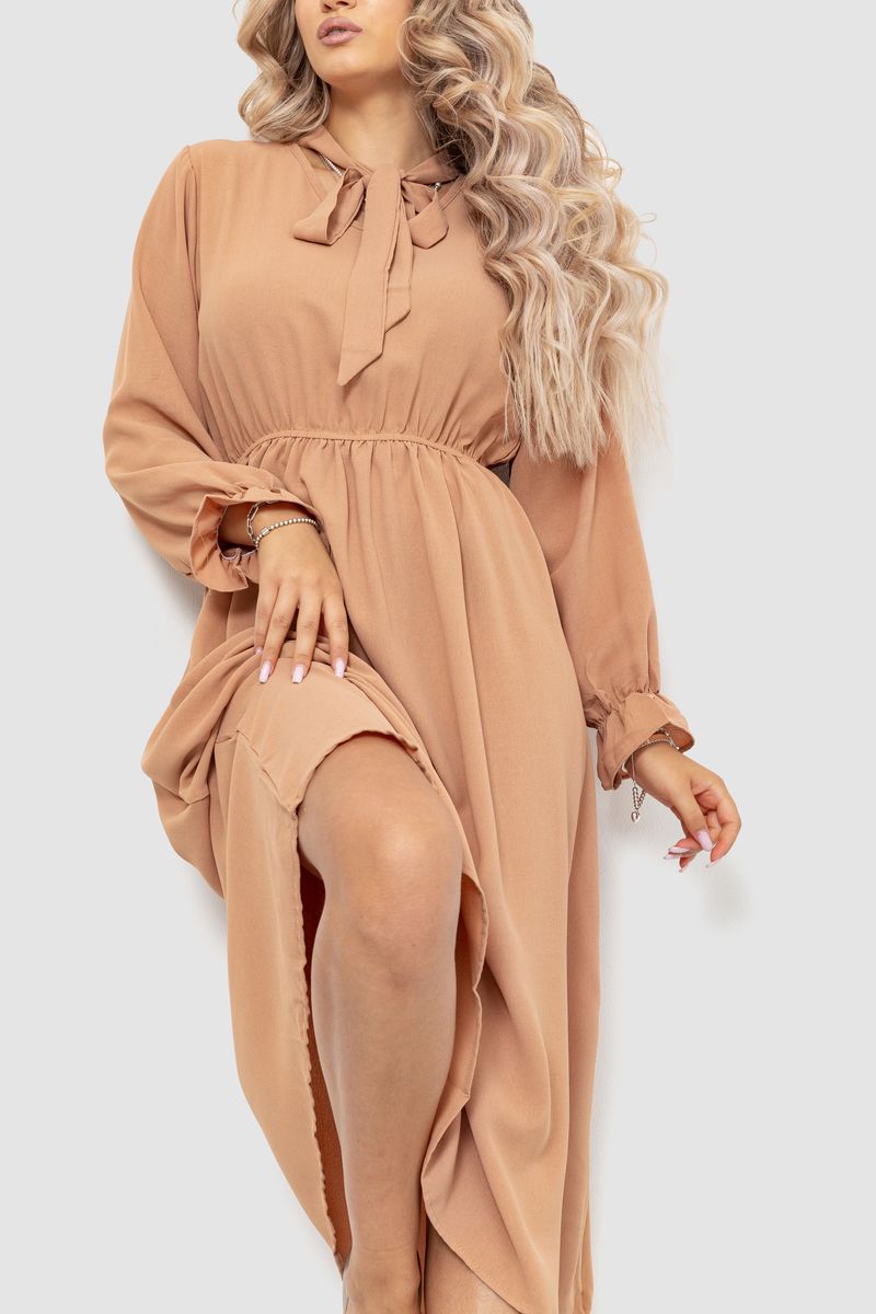 Ошатне плаття, колір темно-бежевий, 204R601