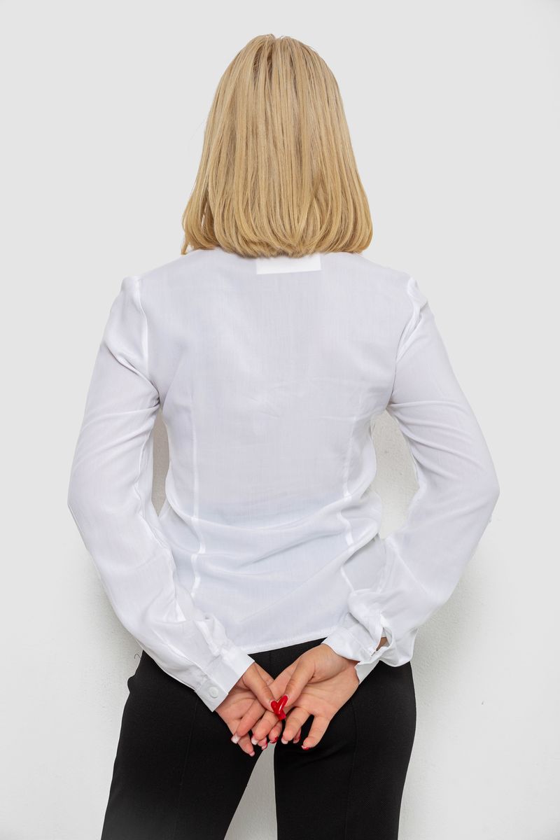 Блуза класична, колір білий, 230R08-2 - Зображення 4