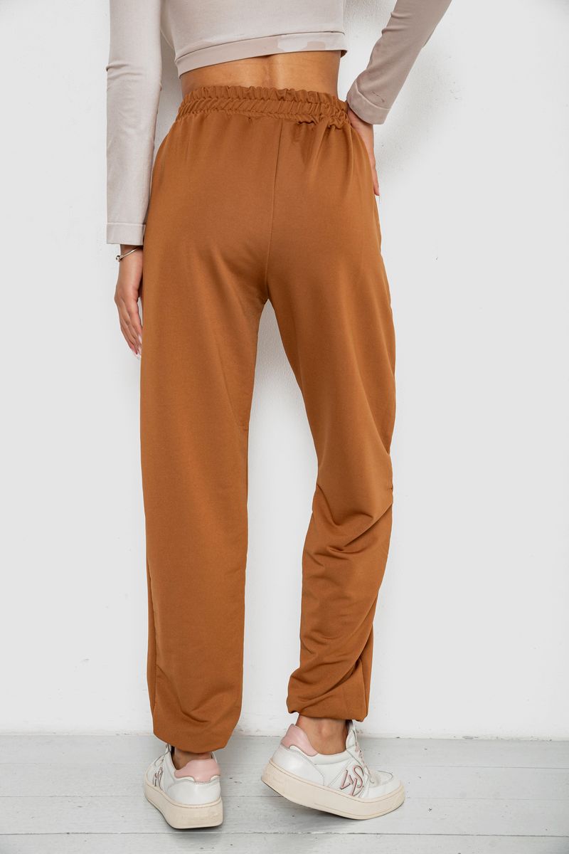 Спортивні штани жіночі, колір коричневий, 238R5052-5 - Зображення 4