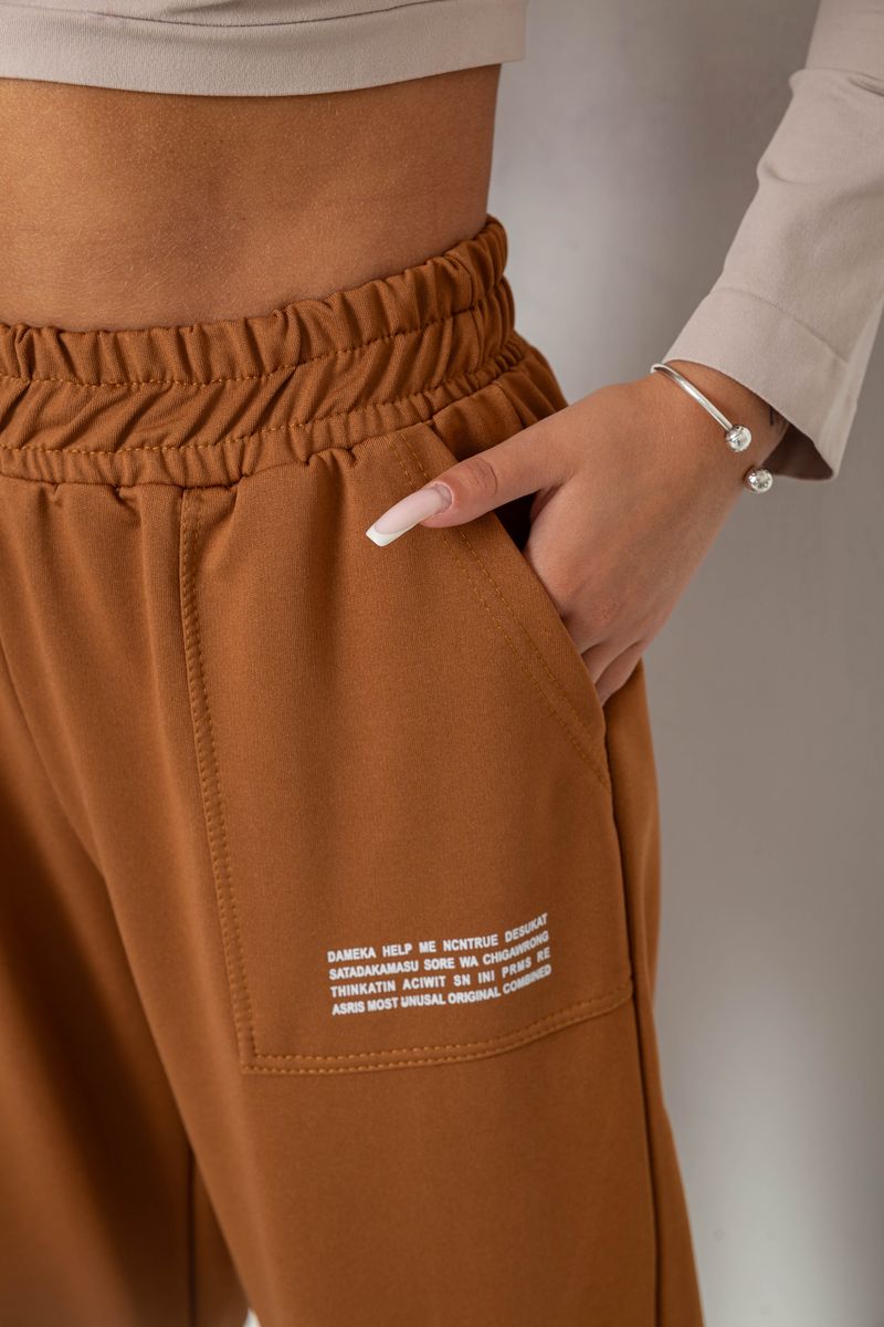 Спортивні штани жіночі, колір коричневий, 238R5052-5 - Зображення 5