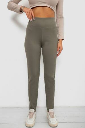 Лосини в рубчик на флісі, колір хакі, 244R1709