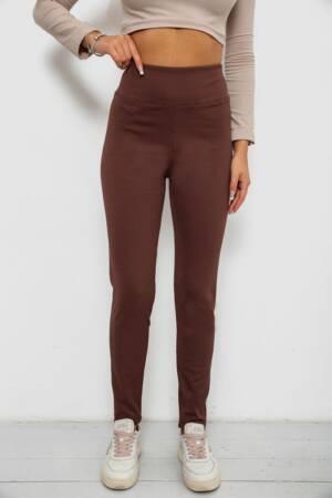 Лосини в рубчик на флісі, колір шоколадний, 244R1709