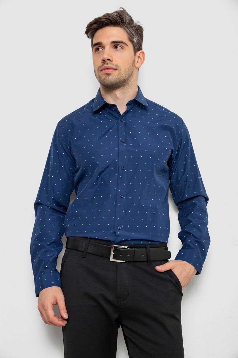 Сорочка чоловіча, колір синьо-зелений, 214R823