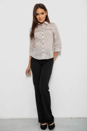 Сорочка жіноча однотонна, колір світло-бежевий, 230R068-6